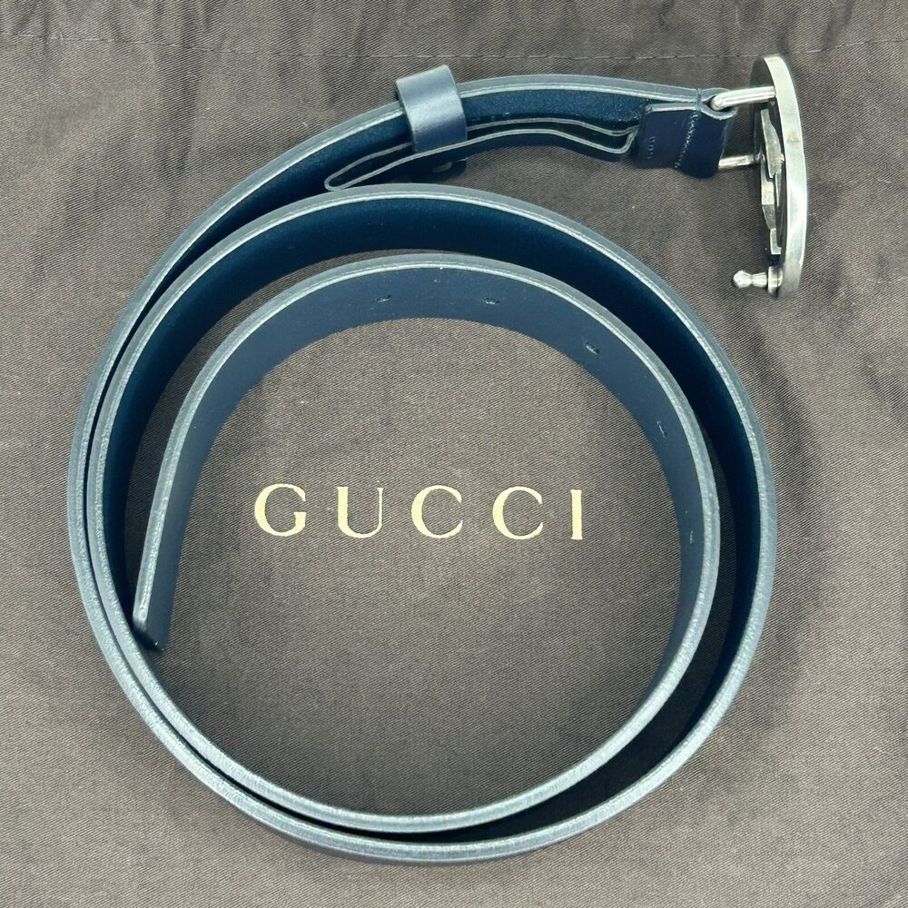 Authentic Gucci 368186 Interlocking Buckle Black … - image 7
